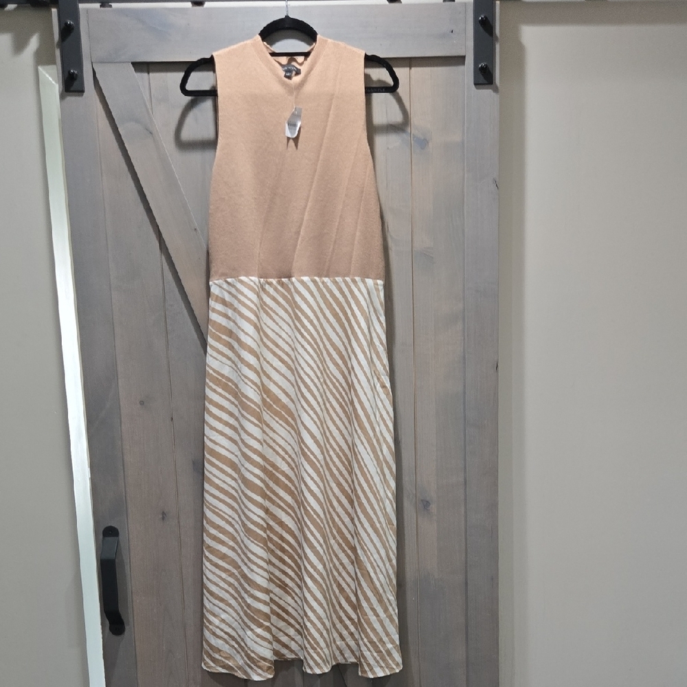 Ann Taylor Orange Tan Sheath Maxi Dress